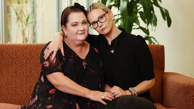 Emma Mason (left) and Kelly O’Brien have both lost young daughters to suicide. Pictures: Rohan Kelly