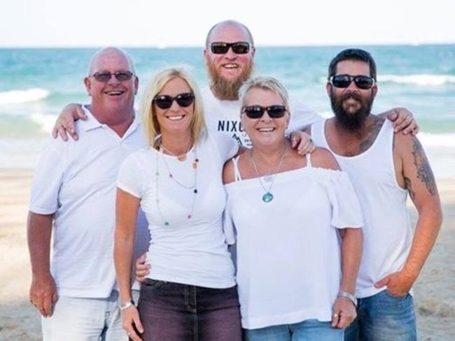 Kirsty and her mum Yvonne (front) with (from left) her dad Tim and brothers Paul and Luke.