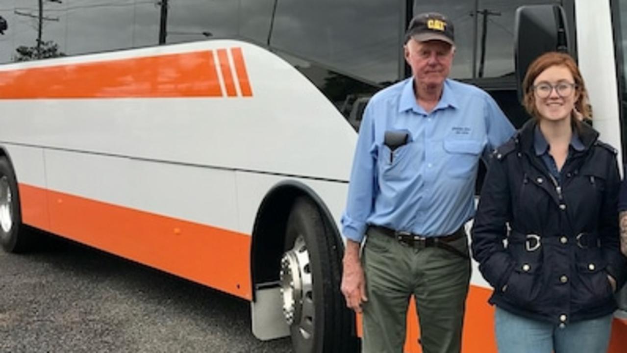 Gatton's Jim Hill with daughter Tayla. Courtesy of Australasian Bus and Coach.