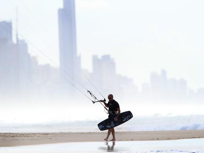 Windy conditions have already been felt at Mermaid Beach on the Gold Coast. Picture: Adam Head