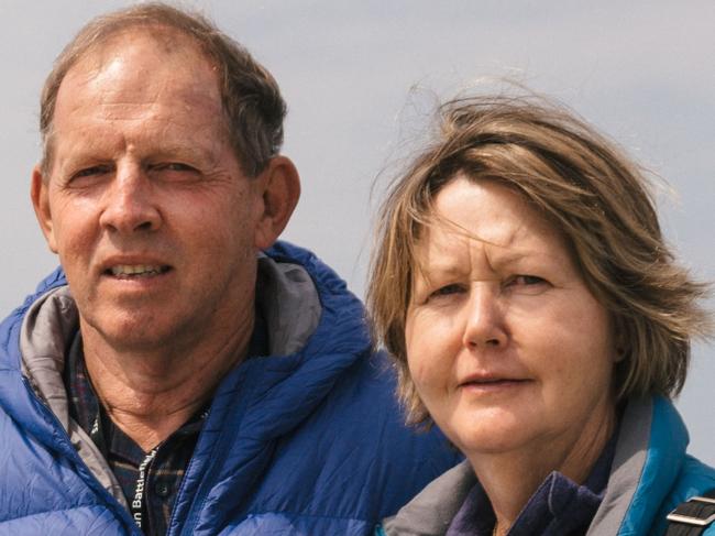 Peter and Lyn Schuh during a visit to the war memorials on the Gallipoli peninsular on a personal journey tracing the grave and life of a distant relative.