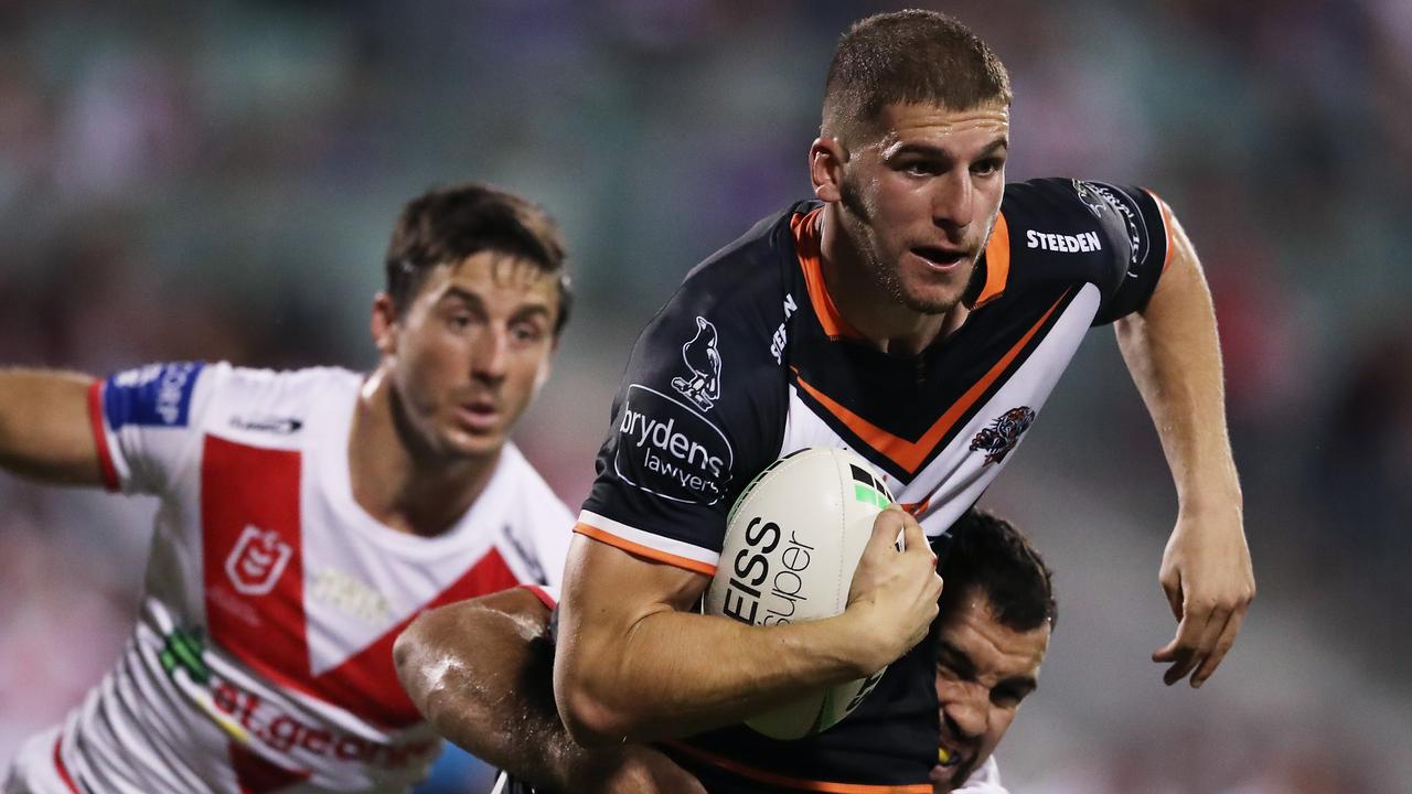 Adam Doueihi will miss the Tigers’ clash against Penrith. Picture: Matt King/Getty Images