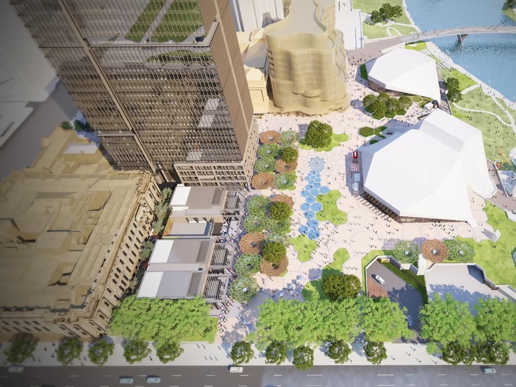 May 2016 - An artist’s impression of the Festival Plaza redevelopment, as seen from the air.