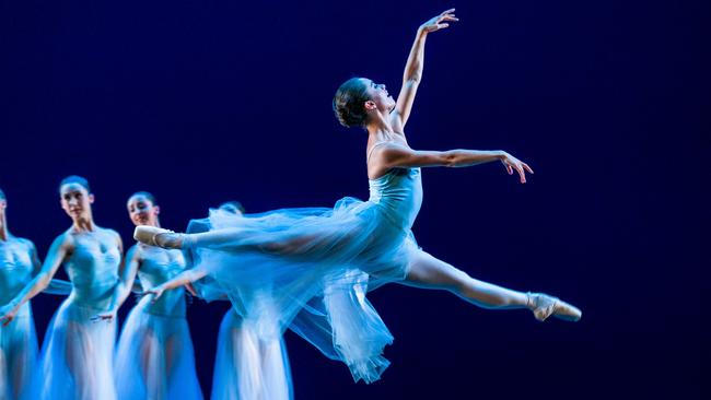 In AFL the big men fly and Queensland Ballet want to do the same at the AFL Grand Final – Lucy Green in Serenade as part of The Masters Series – Photo David Kelly