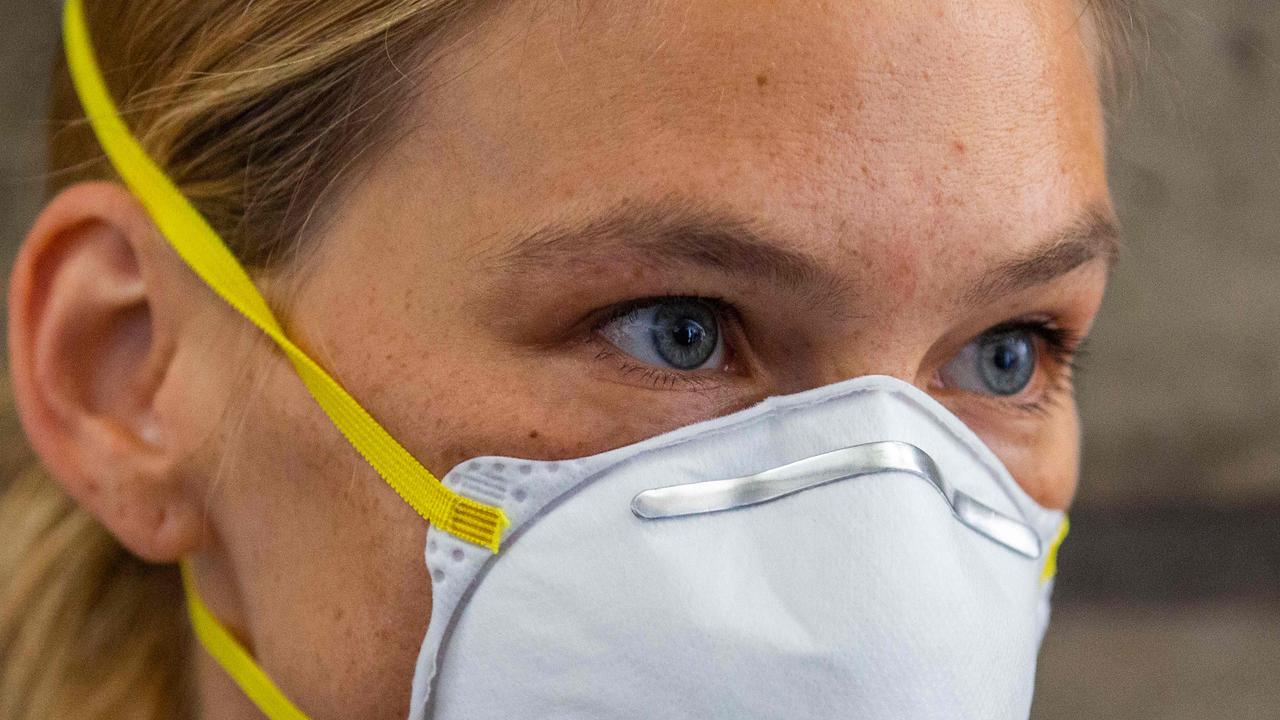 Israeli model Bar Refaeli wears a face mask as she arrives at court in Tel Aviv, on July 20, 2020. Picture: Oded Balilty/Pool/AFP