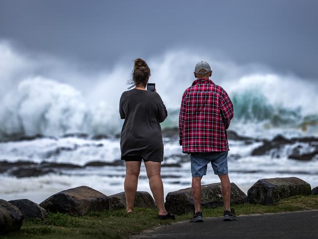 Cyclone Alfred at Snapper Rocks. Picture: Nigel Hallett