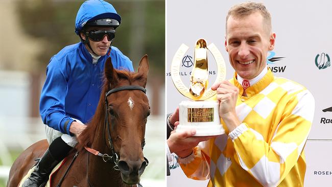 Champion Victorian jockey Blake Shinn (right) will attempt to win back-to-back Golden Slippers aboard the James Cummings-trained Tempted (left) on Saturday. He won last year's $5 million two-year-old feature aboard Lady Of Camelot. Pictures: Racing Photos, Getty Images