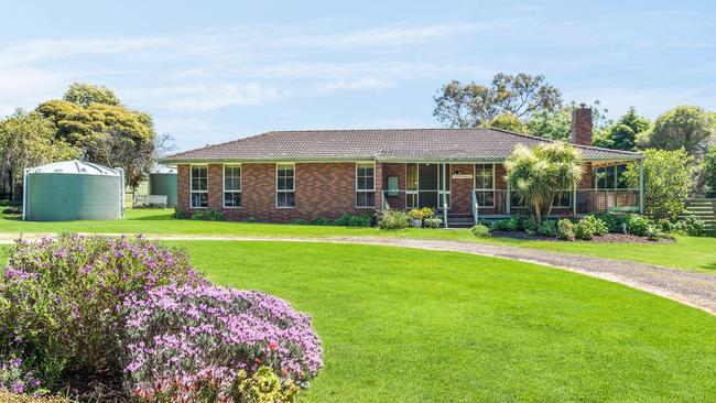 The main house has three bedrooms and two bathrooms.