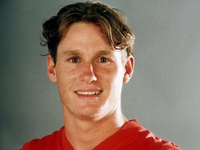 1996. Justin Crawford. Sydney Swans Football Club. Headshot. Picture: Sporting Pix. HWT USE ONLY.