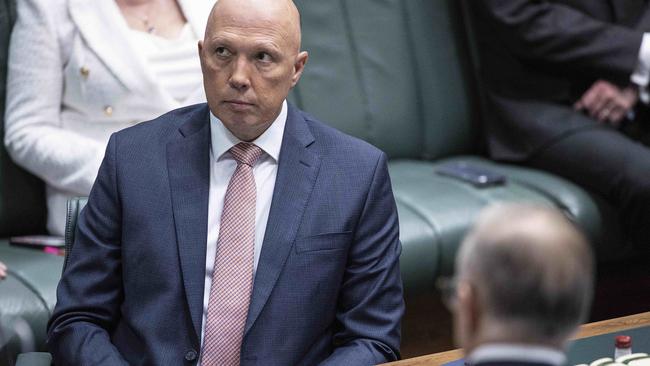 Peter Dutton asked the first question of the new Prime Minister. Picture: NCA NewsWire / Gary Ramage