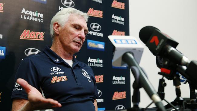 Mick Malthouse could be a tricky coach for journalists to handle. Picture: Colleen Petch