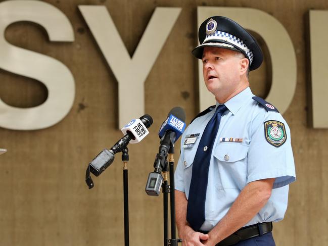 Then Assistant Commissioner Mick Willing addressies media. Picture: Richard Dobson