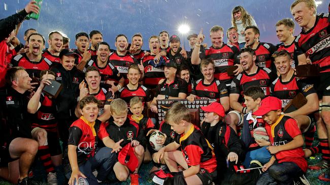 How sweet it is: Northern Suburbs celebrate a historic grand final victory. Picture: Troy Snook