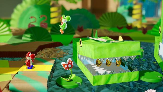 Yoshi’s Crafted World video game screen shot for Screen tech page.