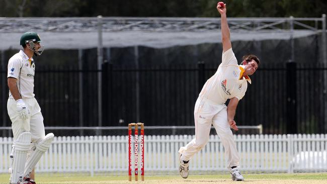 Ryan Hadley bowling back in his time at Blacktown.