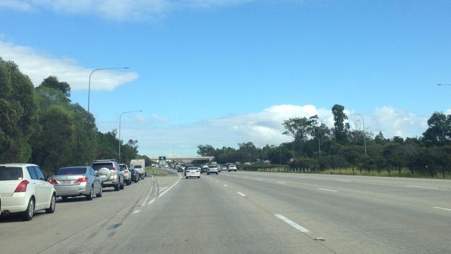 Morning M1 traffic regularly backs up at the Exit 41 northbound off-ramp at Yatala.