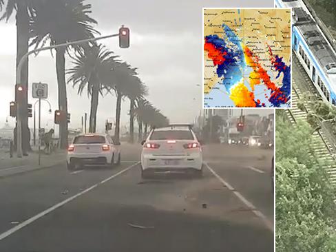Wild winds hit Melbourne. Video from St Kilda