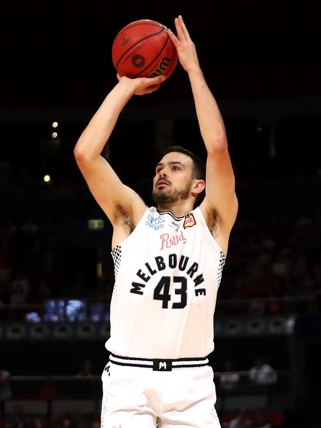 Chris Goulding’s trademark threes whip NBL fans into frenzy. Picture: Getty