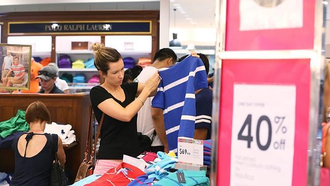 Boxing Day Sales period ... The crowds and queue at Myer.