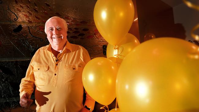 Clive Palmer poses for an election day photo at his house prior to casting his vote. Picture: Scott Powick.