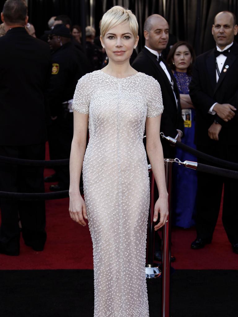 Michelle Willams, 2011. Nominated for Best Actress for her role in Blue Valentine, Williams donned a  shimmering Chanel Couture beaded shift which perfectly captured the blend of fragility and steeliness she brings to every role. (Picture: AP Photo/Matt Sayles) 