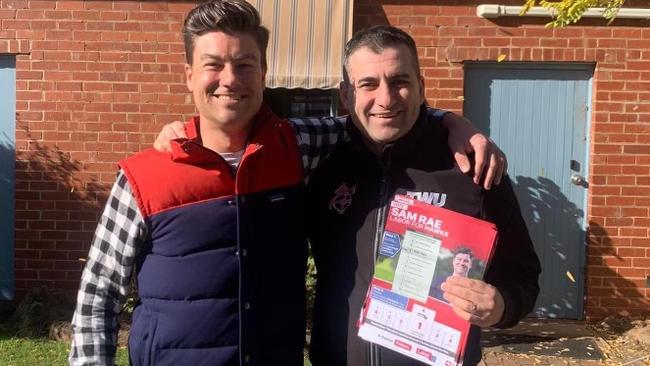 Mem Suleyman, right, with Labor MP Sam Rae.