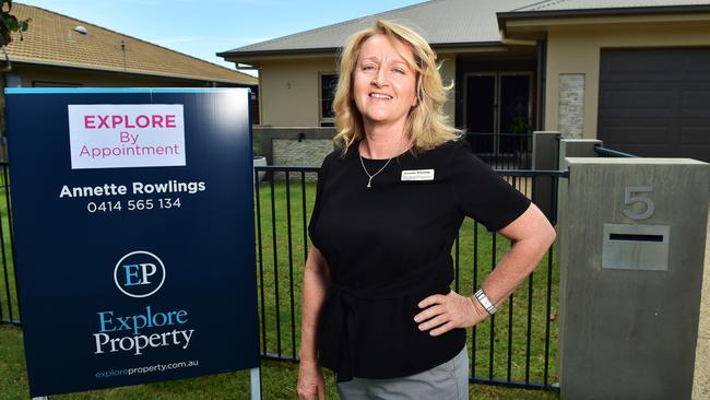 Explore Property sales agent Annette Rowlings outside one of her latest properties for sale in Idalia. Picture: Shae Beplate.