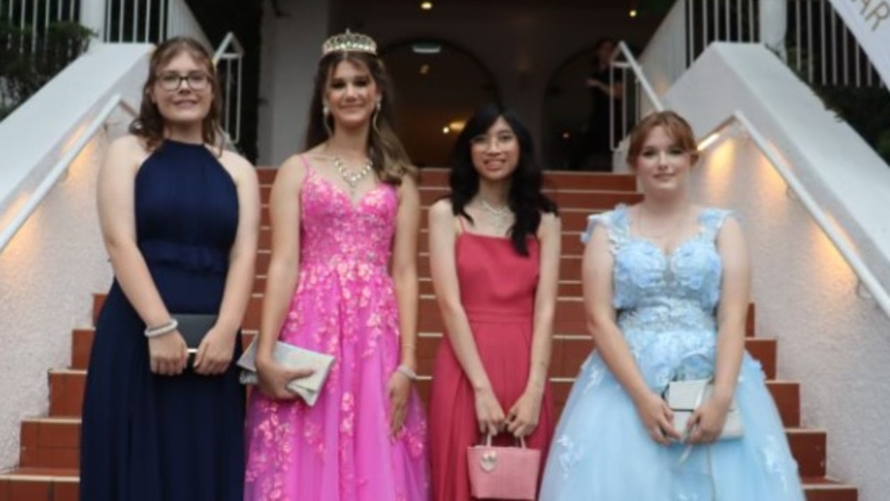 Shine on! Browns Plains State High School Year 12 students Tash Cramer, Amy Hall, Jamie Teruel, and Meika Corkhill were shining bright like diamonds when they celebrated the end of secondary school with a formal dinner at The Greek Club in Brisbane.