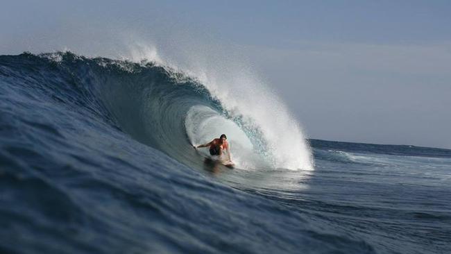 Nathan Teece surfing. Picture: Facebook