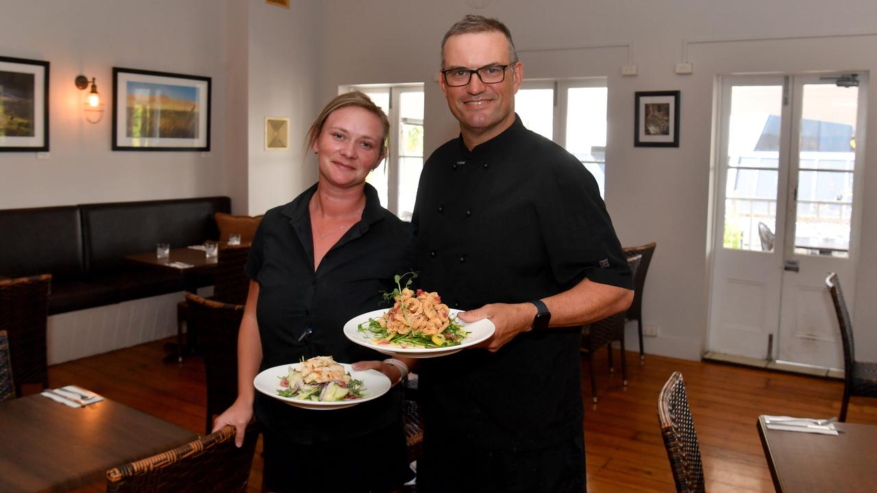 The Balcony has just introduced a new menu. Manager Kirsten Sands with owner Luke Johnston showcase some of their dishes. Picture: Evan Morgan