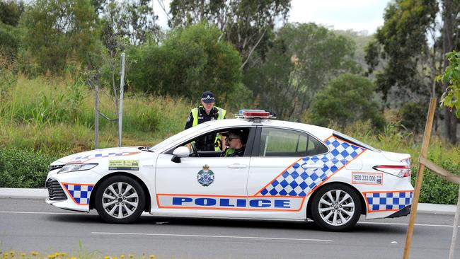 Police on the scene of a fatal truck crash Mount Juillerat Dr in Redbank Plains Saturday February 6, 2021. Picture, John Gass