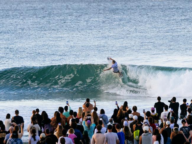 GOLD COAST, QUEENSLAND, AUSTRALIA - APRIL 27: WSL Champion Joel Parkinson of Australia surfs in the Snapper World Champs Heat at the Bonsoy Gold Coast Pro on April 27, 2024 at Gold Coast, Queensland, Australia. (Photo by Cait Miers/World Surf League)