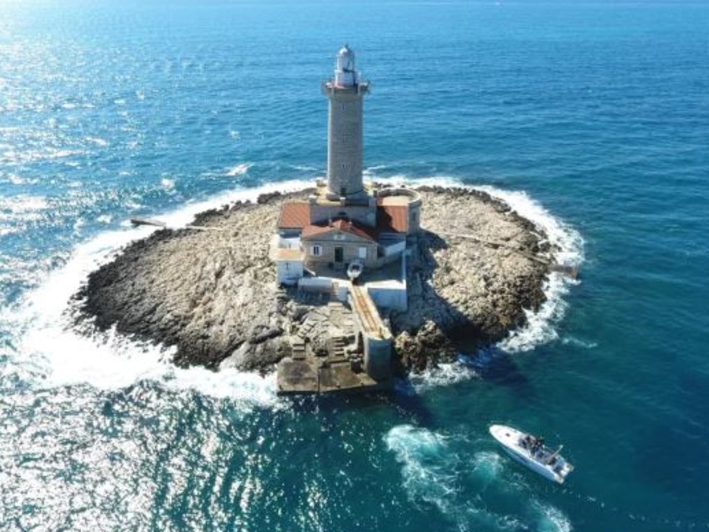 The tiny islet is in the Adriatic Sea, off the coast of Istria in Croatia. Picture: Airbnb