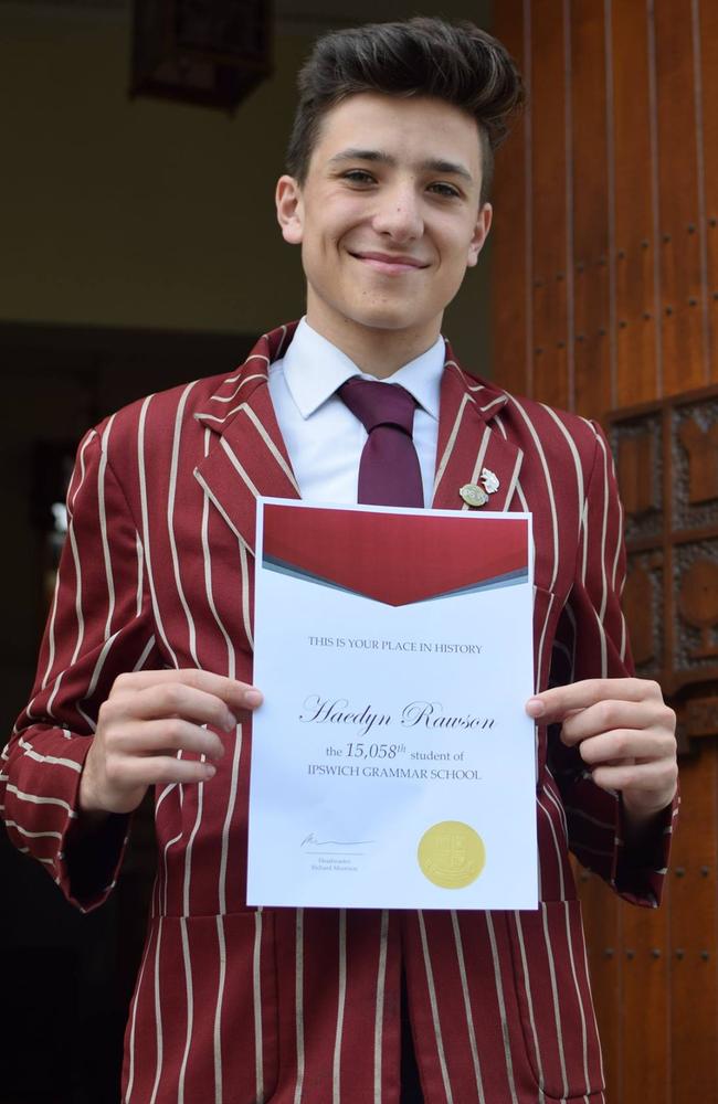 Haedyn Rawson was an Ipswich Grammar School student