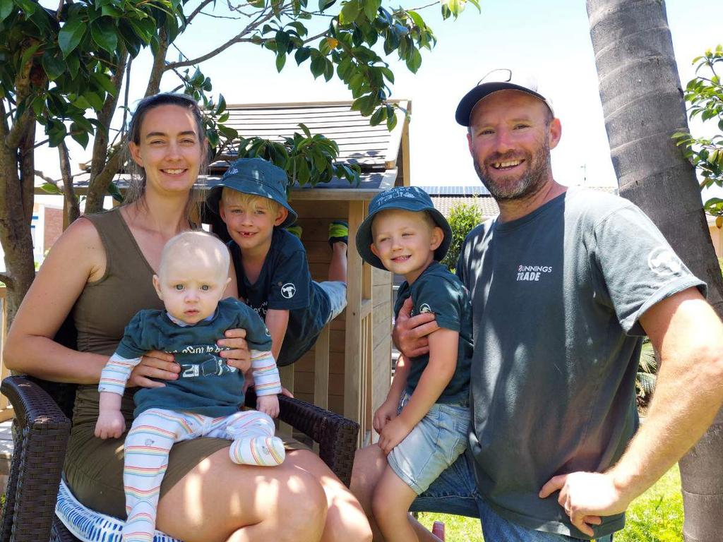 Emma, Adam and their three children. Picture: Supplied.