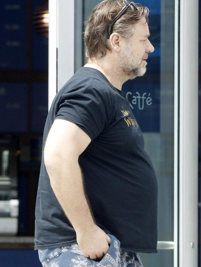 Crowe is noticeably heavier. Picture: Splash News