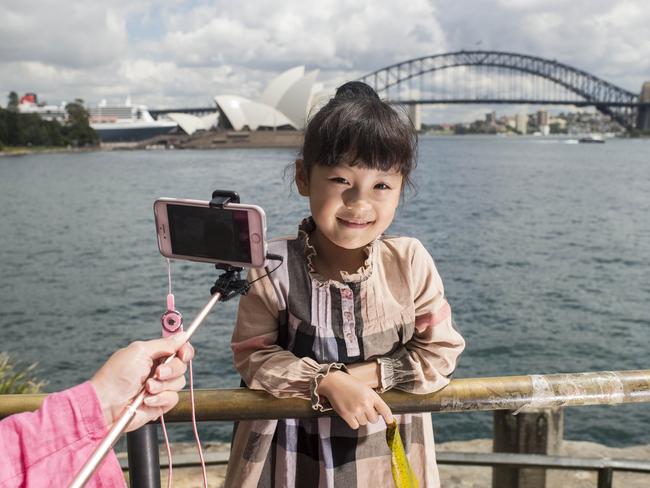 But of course, most tourists — like seven-year-old Levi from China — love what Sydney has to offer. Picture: Darren Leigh Roberts.