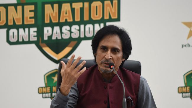 Pakistan's Cricket Board (PCB) chairman Ramiz Raja says the first Test’s dull pitch was a tactical play to blunt Australia’s attack. Picture: AFP