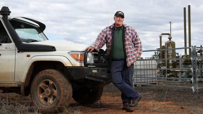 Farmer Peter Gett, who has four gas production wells on his Narrabri property. Picture: Jonathan Ng