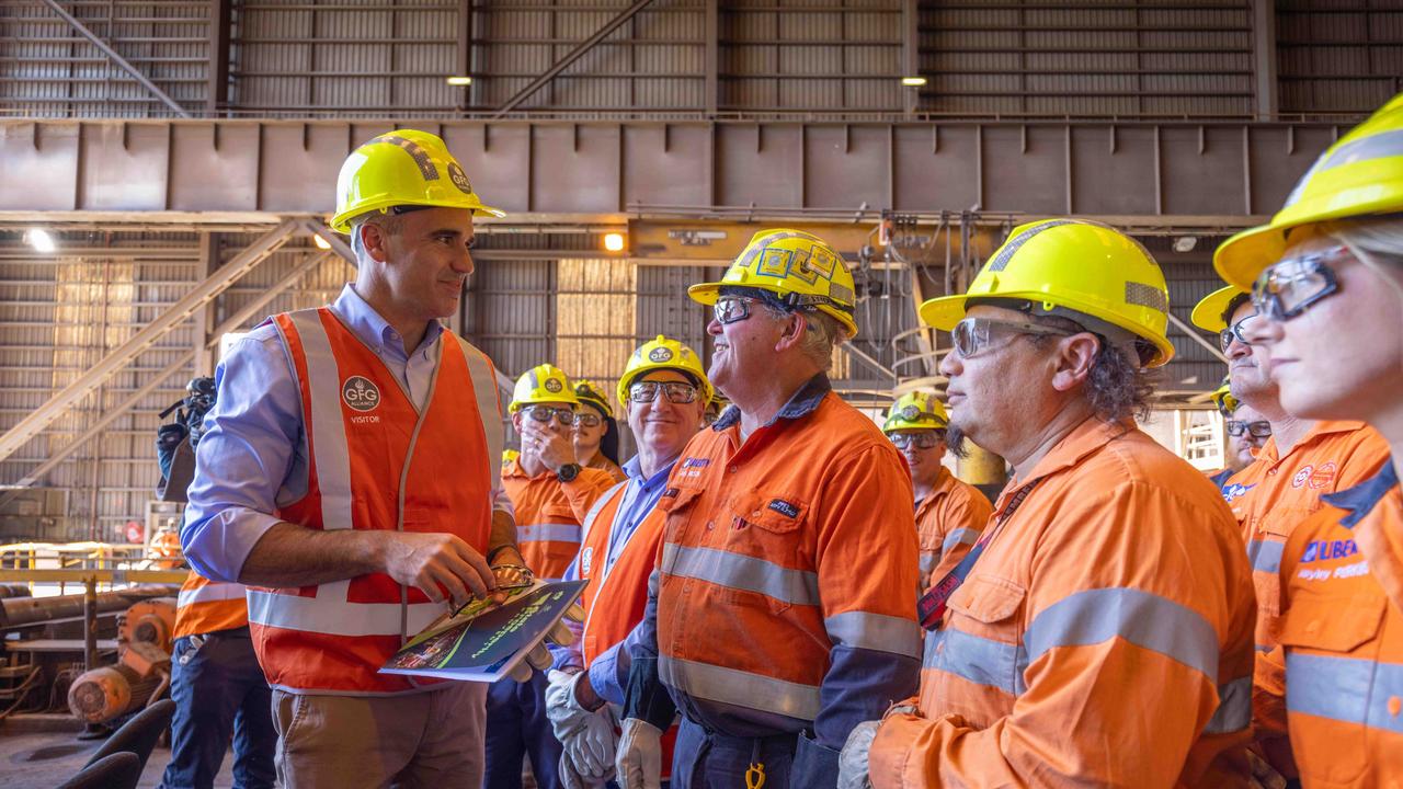 Mr Malinauskas in the Whyalla Steelworks. Picture: Ben Clark