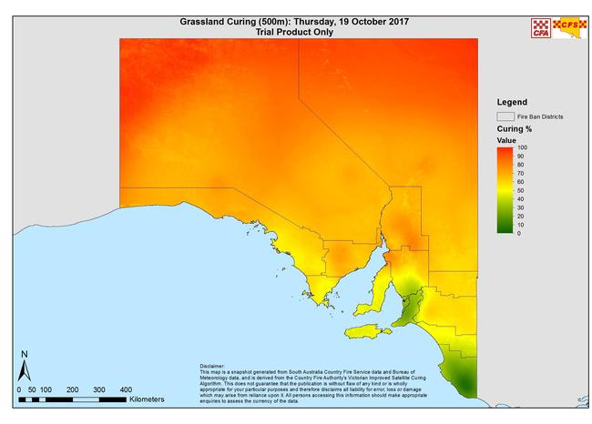 CFS satellite imagery taken in October showing moisture levels across the state.