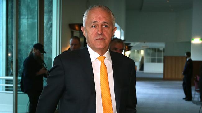 Prime Malcolm Turnbull speaking at Parliament House yesterday. Picture Kym Smith