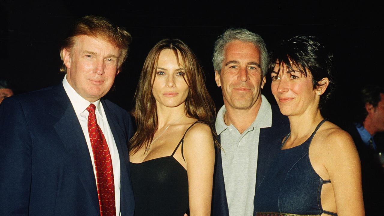Donald Trump, Melania Trump, Jeffrey Epstein (future convicted sex offender), and Ghislaine Maxwell (future convicted sex trafficker) pose together at the Mar-a-Lago. Picture: Davidoff Studios/Getty Images.