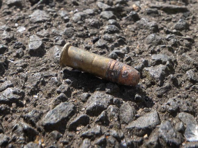 A 9mm bullet was located outside of the The Adass Israel Synagogue, an ultra orthodox synagogue in Ripponlea, was attacked about 4am on Friday December 6, No one was injured during the incident, but the synagogue sustained significant damage. A crime scene has been established, and the investigation remains ongoing. Picture: Tony Gough