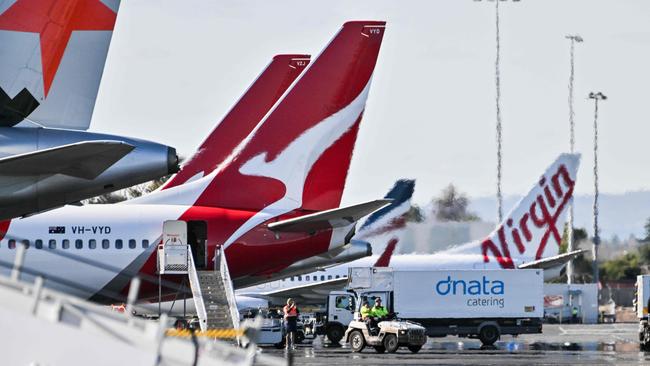 ADELAIDE AUSTRALIA - NewsWire Photos JUNE 16, 2024: QANTAS aircraft Adelaide Airport. Picture: NCA NewsWire / Brenton Edwards