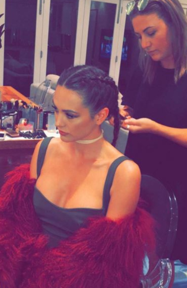 Jesinta posted this shot of herself getting braided on Instagram.