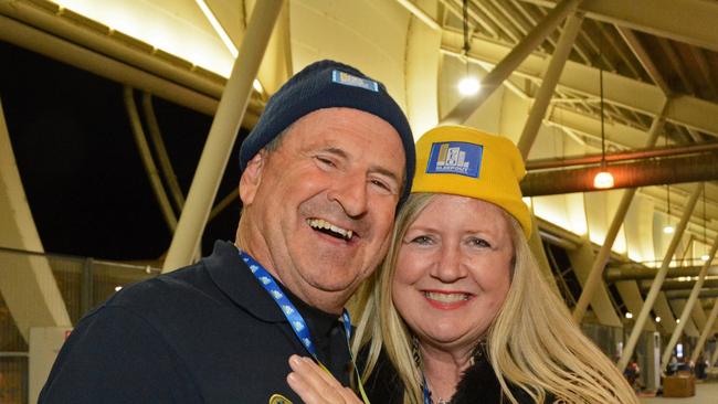 Yoo Hoo Awards - Colin Wheeler and Karen Phillips at Vinnies CEO Sleep Out at CBUS Super Stadium, Robina. Pic for The Inside Word Peter and Regina Column GC Bulletin