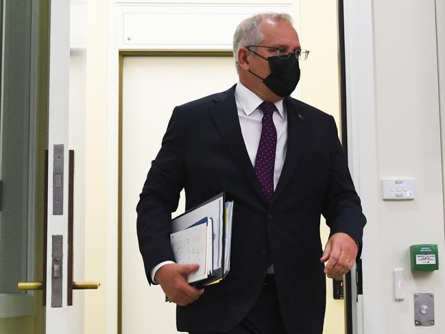 Australian Prime Minister Scott Morrison arrives for a national cabinet meeting. Picture: AAP