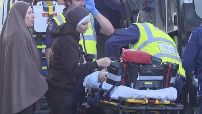 Paramedics were called to Henry St Guildford on Saturday evening following reports a “school-aged child” was hit by a car. Picture: TNV