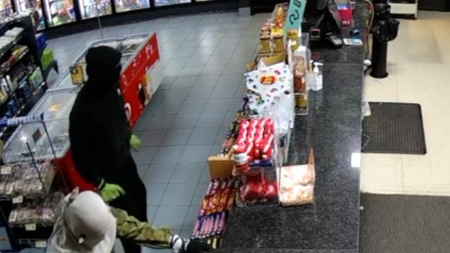 The thieves inside a service station on Nelson Bay Rd at Williamtown on January 15, 2024. Picture: NSW Police.